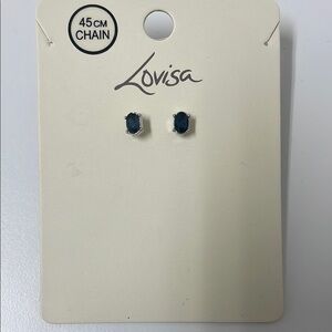 Blue and Silver Crystal Stud Earrings